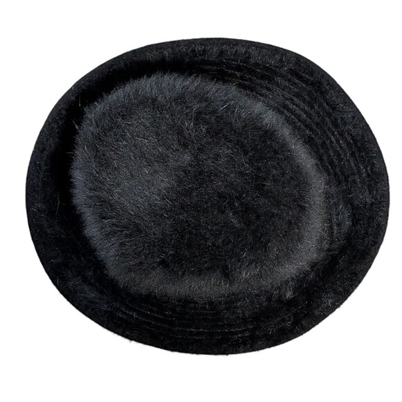 Kangol angora blend bucket hat Elegant Black Fur luxury England stylish Retro - Picture 5 of 9